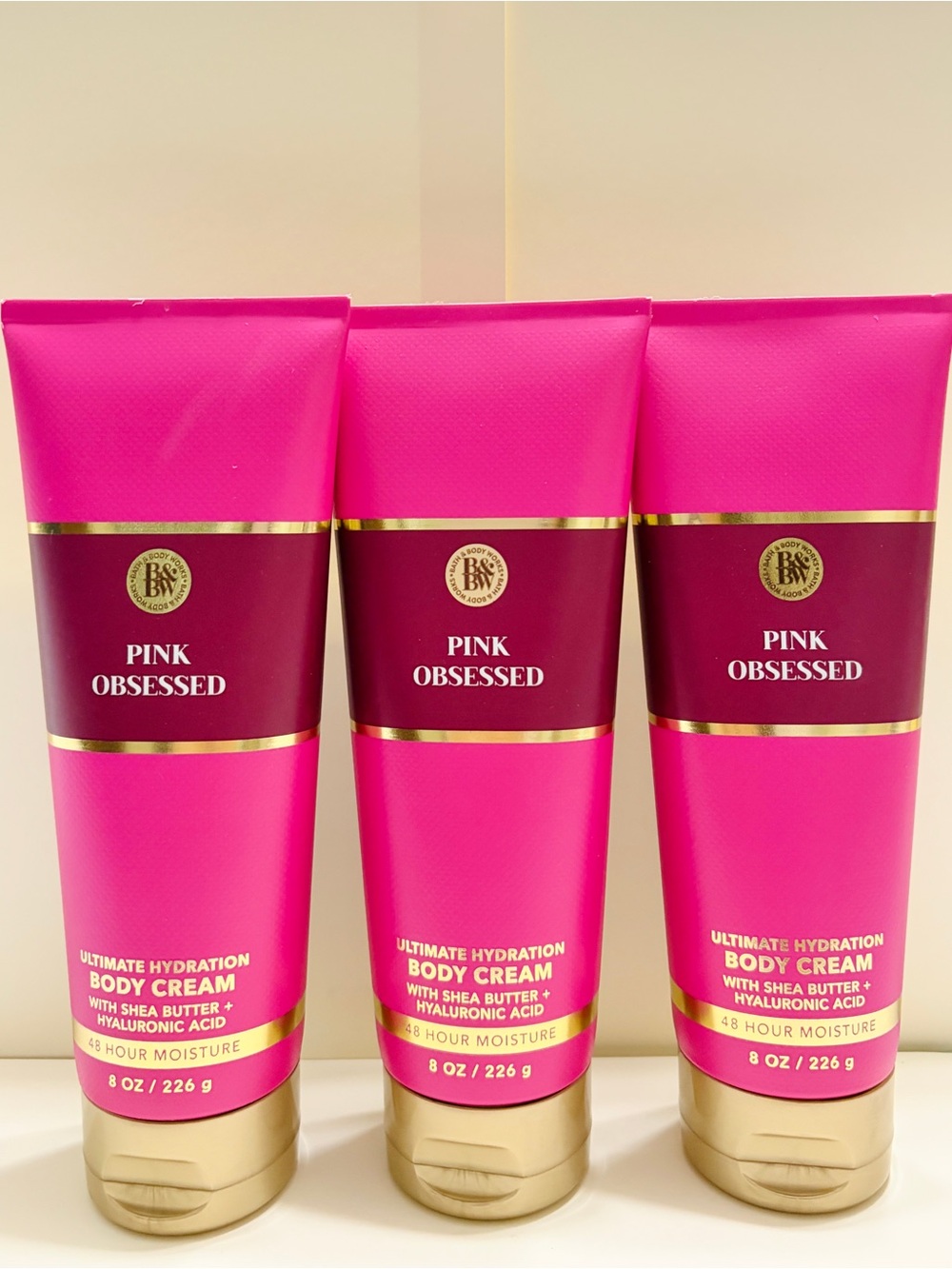 Bath & Body Works Pink Obsessed Body Cream pack of 3 new 8 fl oz